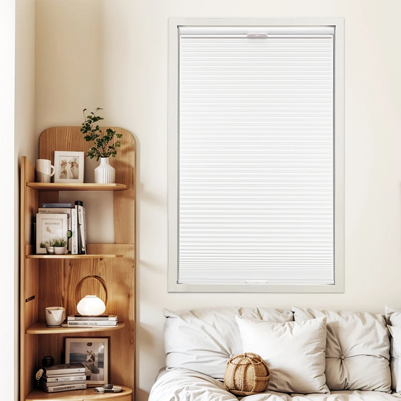 Custom Made Cordless Blackout Cellular Shades Day Night Honeycomb Blind with Light Filtering Built-In Installation