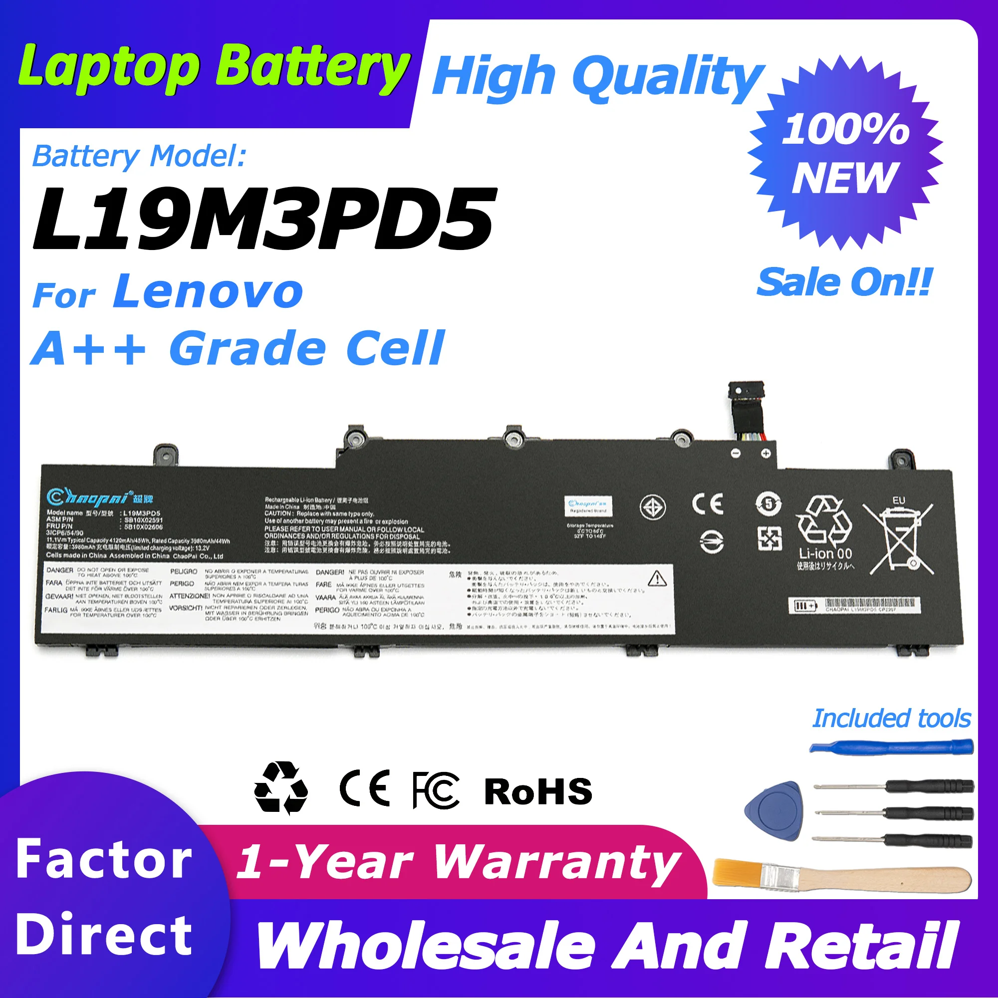 L19M3PD5 L19D3PD5 Laptop Battery For Lenovo Thinkpad E14 E15 Gen 2 5B10X02594 series 5B10X02606/TP00117A/TP00116C 4120mah/45wh