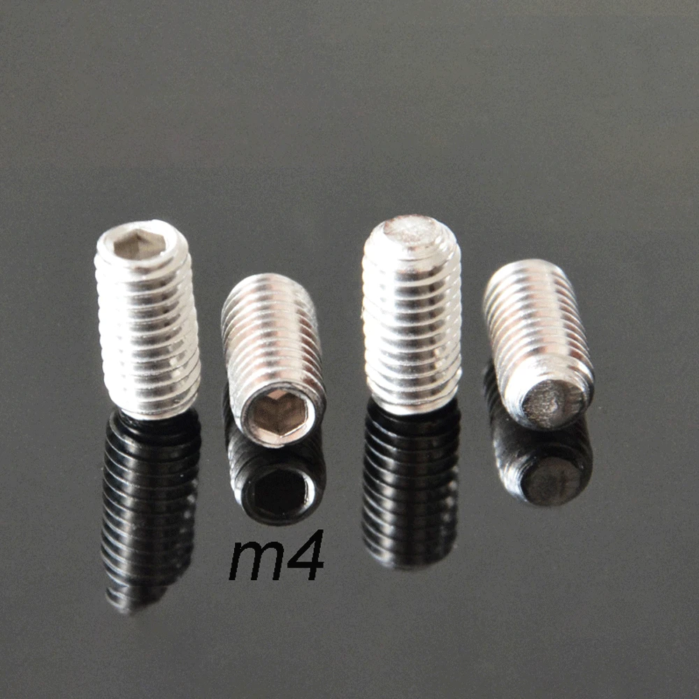 M4 x 3 4 5 6 8 10 20 25 30mm 304 Stainless Steel Cup Point Allen Socket Grub Screw For Car Model DIY With Flat End