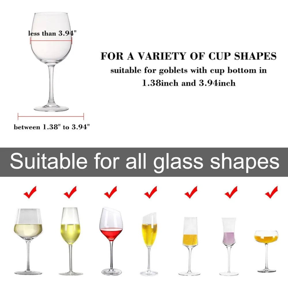 Under Cabinet Stemware Rack 6-Row Wine Glass Holder Storage Hanger for Kitchen Bar Black 2-Pack