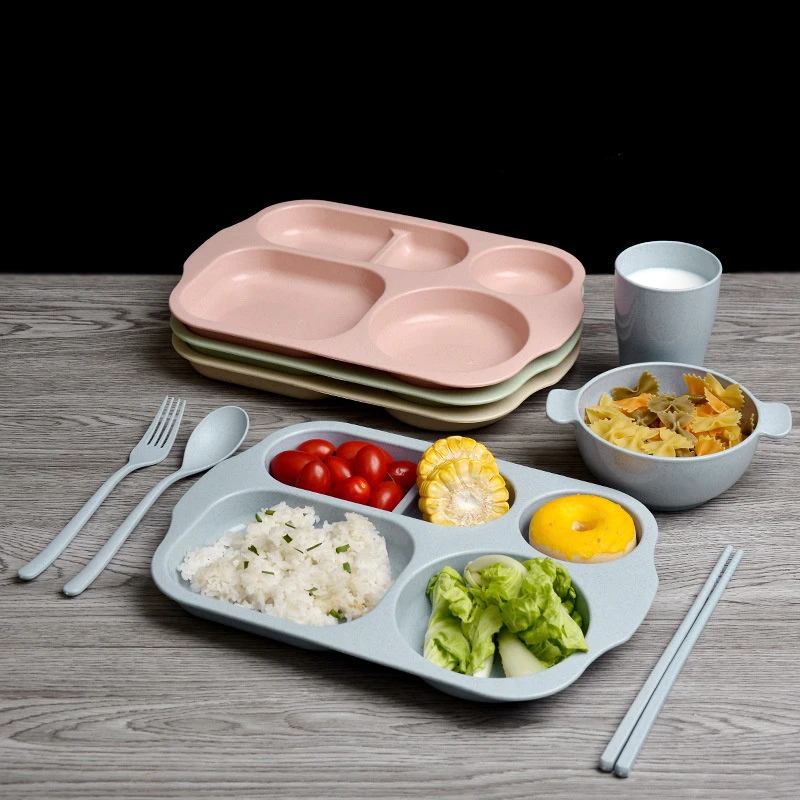 

Plastic Student Dinner Plate Thickened Canteen Compartment Food Tray Anti-fall Multigrid Rice Pan Home Rectangle Kitchen Tools