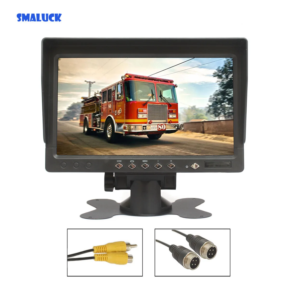 SMALUCK 7inch AHD IPS Car Monitor Rear View Monitor Support 1080P AHD CVBS Camera with Sun Hood Visor