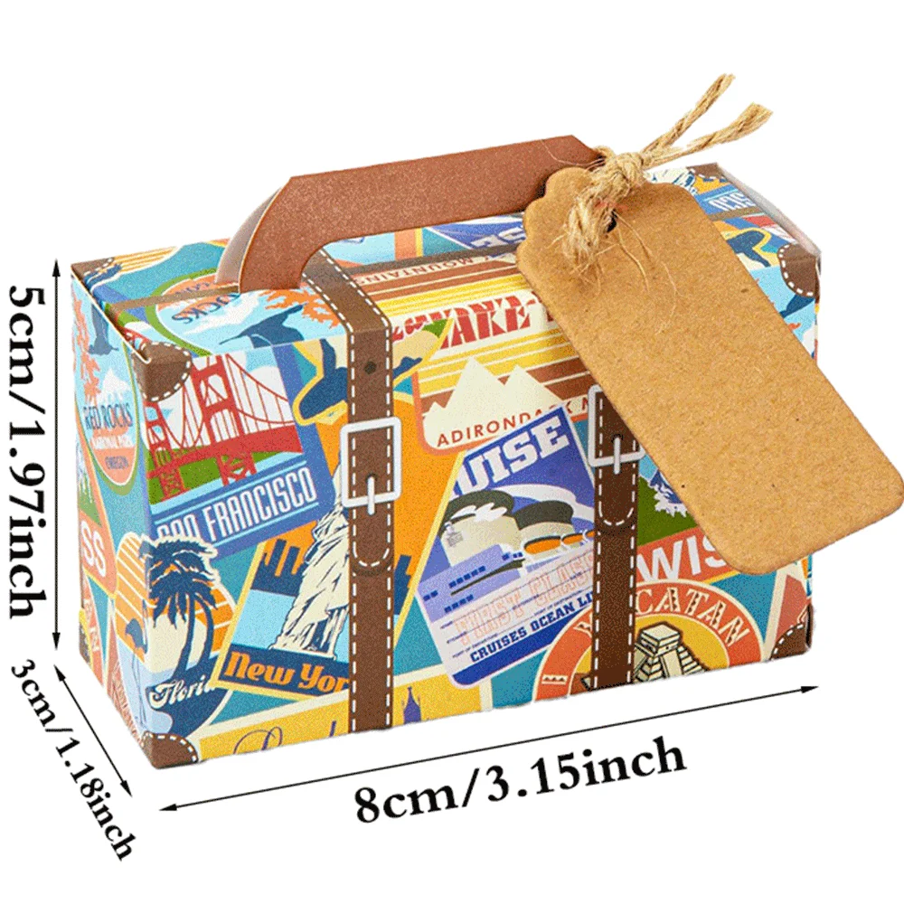 20/30/50PCS Mini Koffer Party Favor Box mit Tags Reise Party Dekorationen Braut Dusche Hochzeit Gefälligkeiten für Gäste Candy Boxen – Detail 13