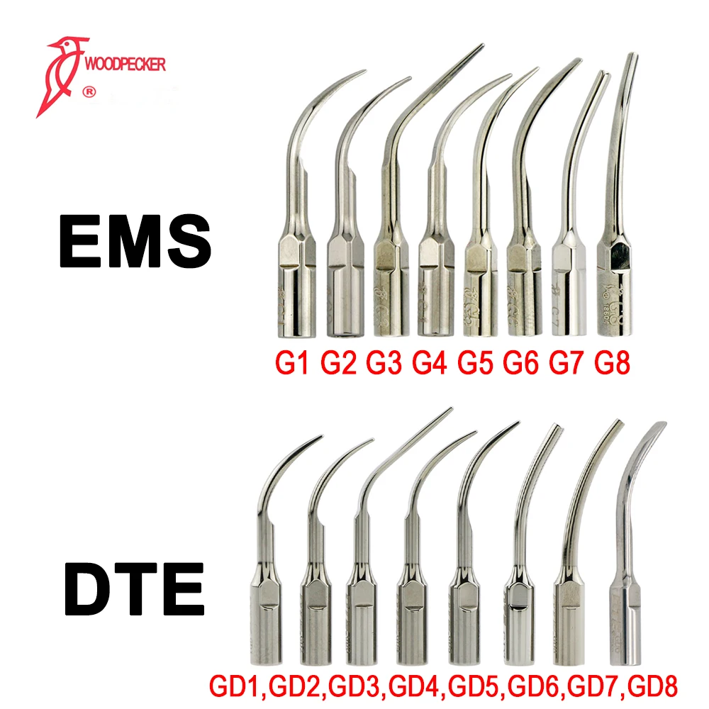 5pcs Woodpecker DTE Dental Ultrasonic Scaler Scaling Tip Scaler Tips Teeth Cleaning Dental Tools Fit EMS UDS NSK ACTEON SATELEC