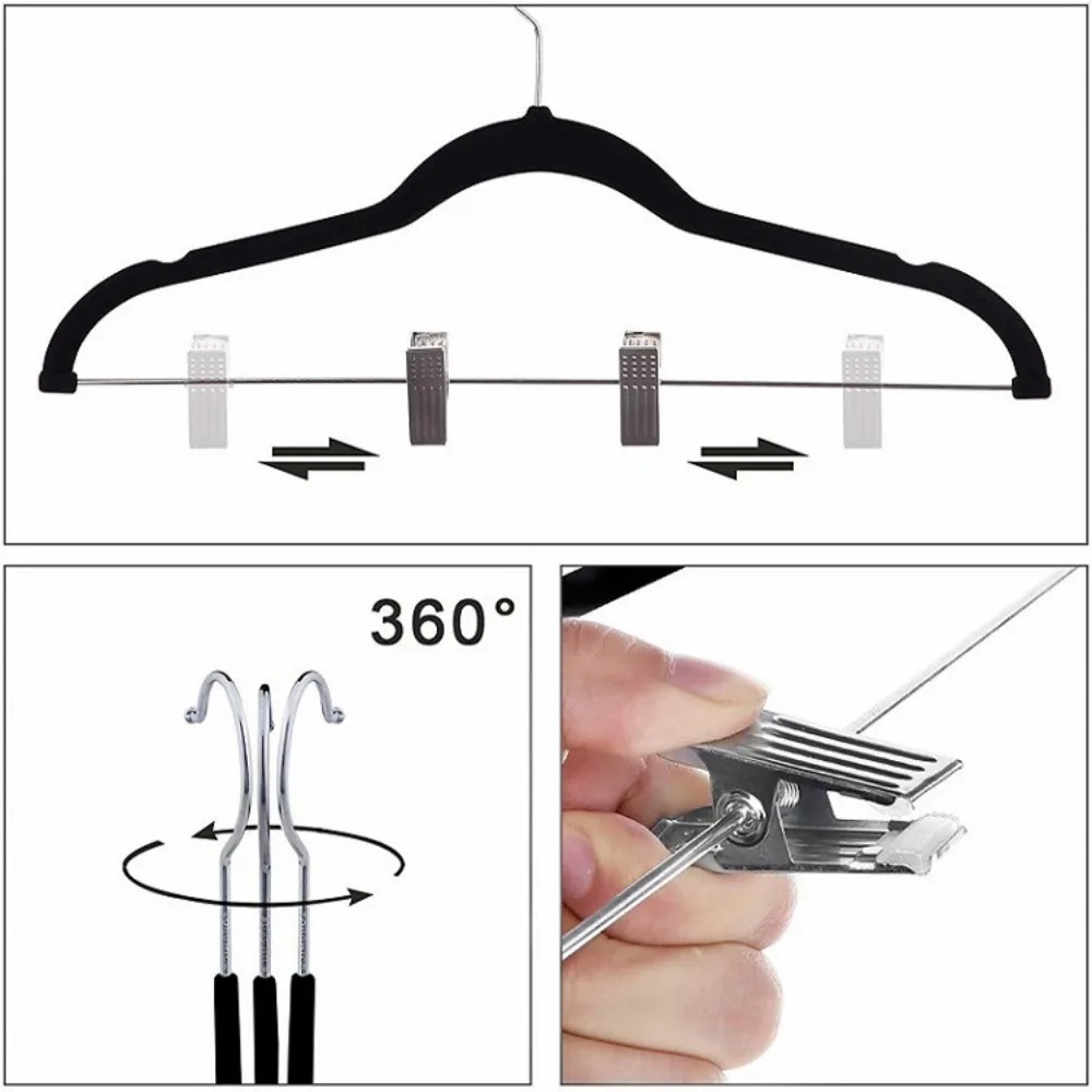 Clothes Clips Hangers Heavy Duty Skirt Slack Hangers Rack for Trousers Non Slip Clips Thickened Drying Hanger for Store Display