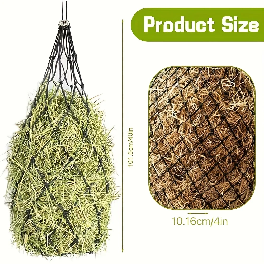 乾草ネット耐久性のある馬ケア製品 4 インチ穴あき干し草 Haynet 機器スローフィード干し草フィーダーネットバッグ馬用