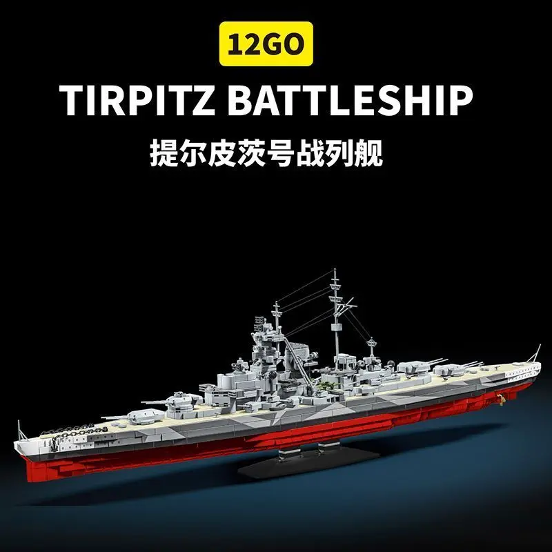

12GO98006 WWII military Tirpitz battleship aircraft carrier puzzle assembly building block toy