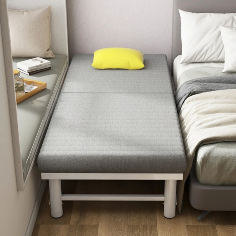Small apartment folding bed comfortable mattress thickened frame single bed simple portable base de cama individual furniture
