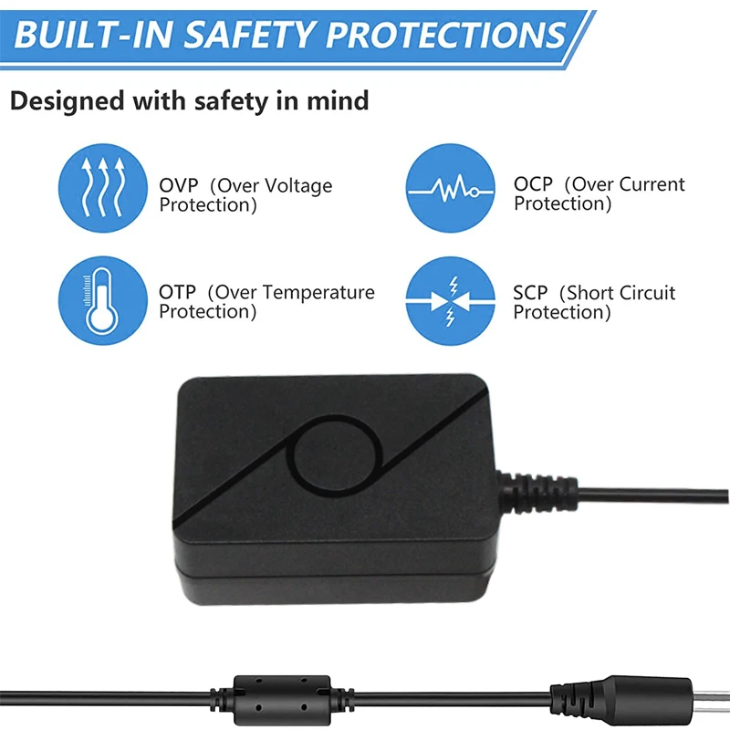 Gonine 18W Power Supply for Guitar Pedal Board 18V 1A DC Regulated Power Supply Center Negative Plug