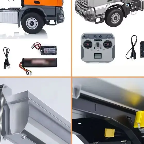 

Kabolite 5801 4X4 1/14 RC Tractor 3 Axles RC Electric Dump Trailer RTR Lead Screw 2-Speed Transmission Sound Light Toy Model