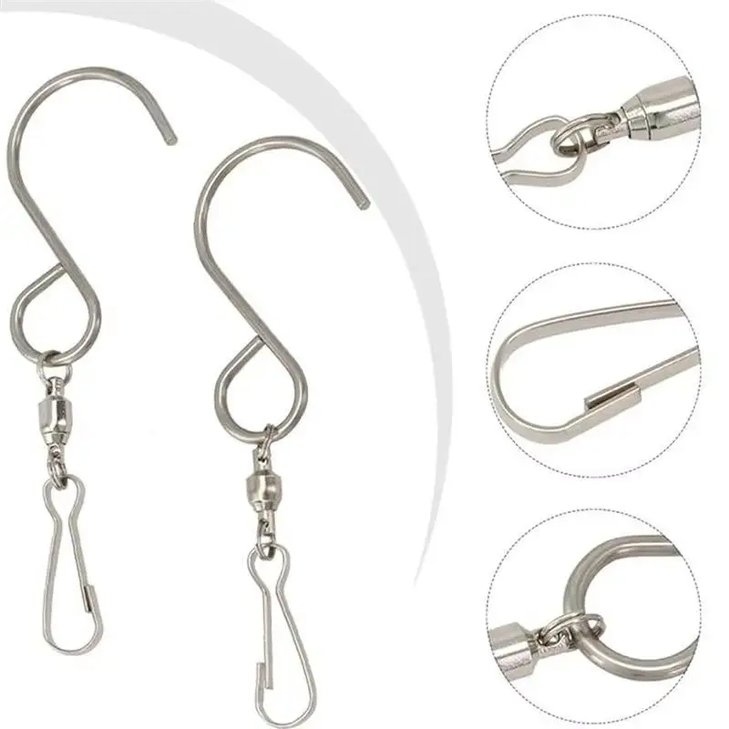Swivel Hooks Clips Multi-Purpose 1/5 Pcs 360 Rotating for Hanging Wind Chimes Wind Spinners Bird Feeder Hanger