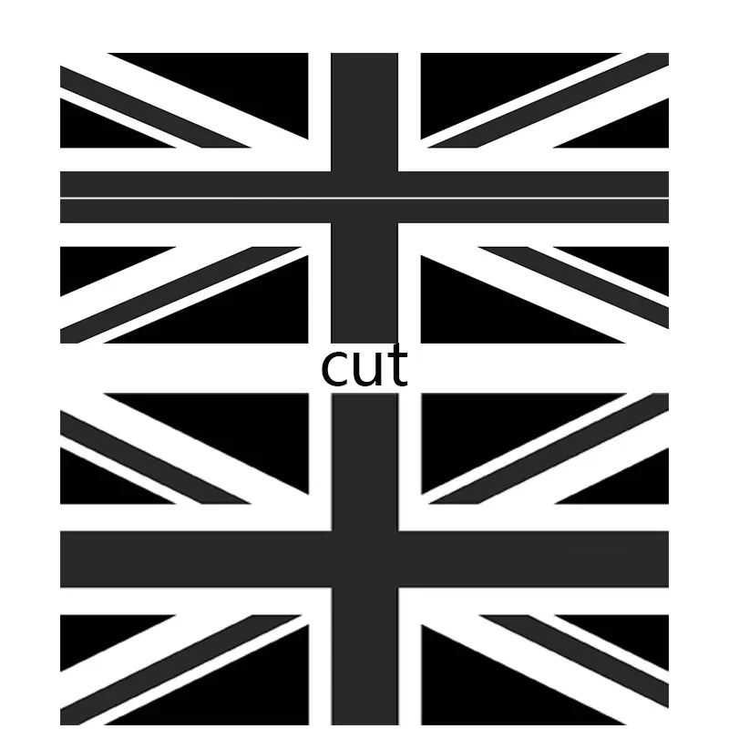 Black Union Jack flag roof for mini graphics decals stickers Custom Picture Size Car Packaging Modification Sticker Decals