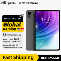 Teclast T60 12 inch 2K Tablet Android 14 8GB+8GB RAM 256GB ROM T616 octa-core 8000mAh 18W PD Fast Charging 4G VoLTE GPS Tablets