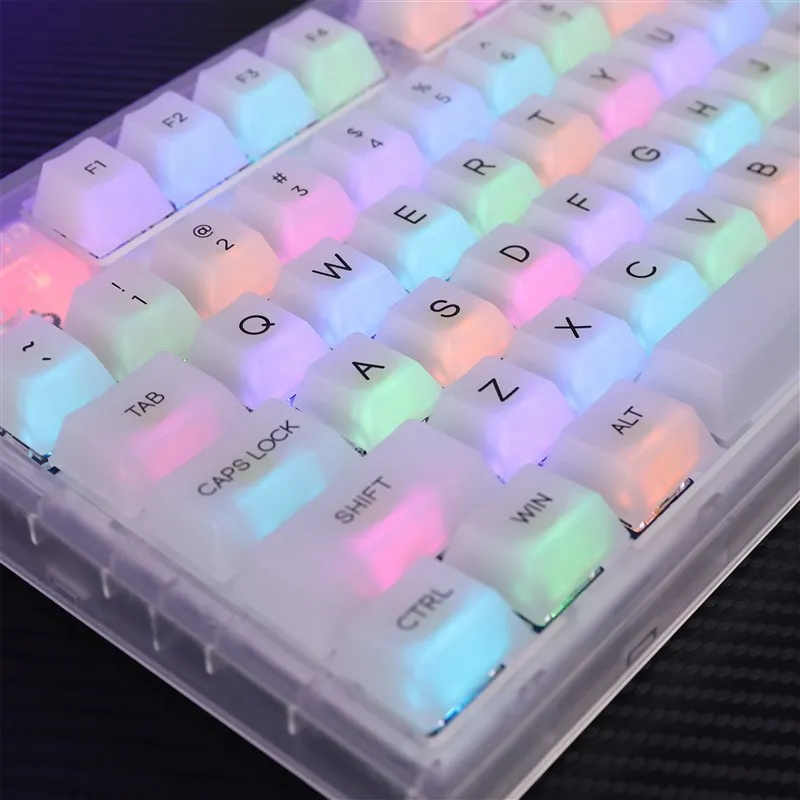 LEA Transparent White Fog  Keycap    Ice Crystal Full with Column Customized 