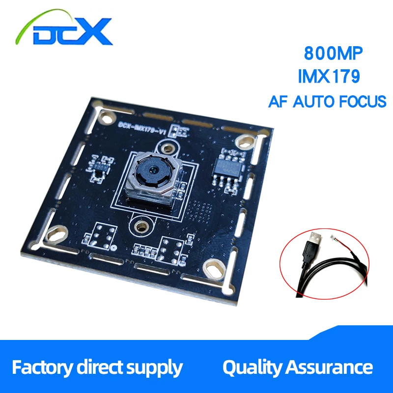 Módulo de câmera HD de 8MP, foco fixo, grande angular, reconhecimento facial/câmera de digitalização de documentos, chip IMX179, unidade gratuita USB