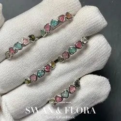 New Arrival Natural Tourmaline Rings Female  Jewelry For Women Gift Copper Cute Stone Flower