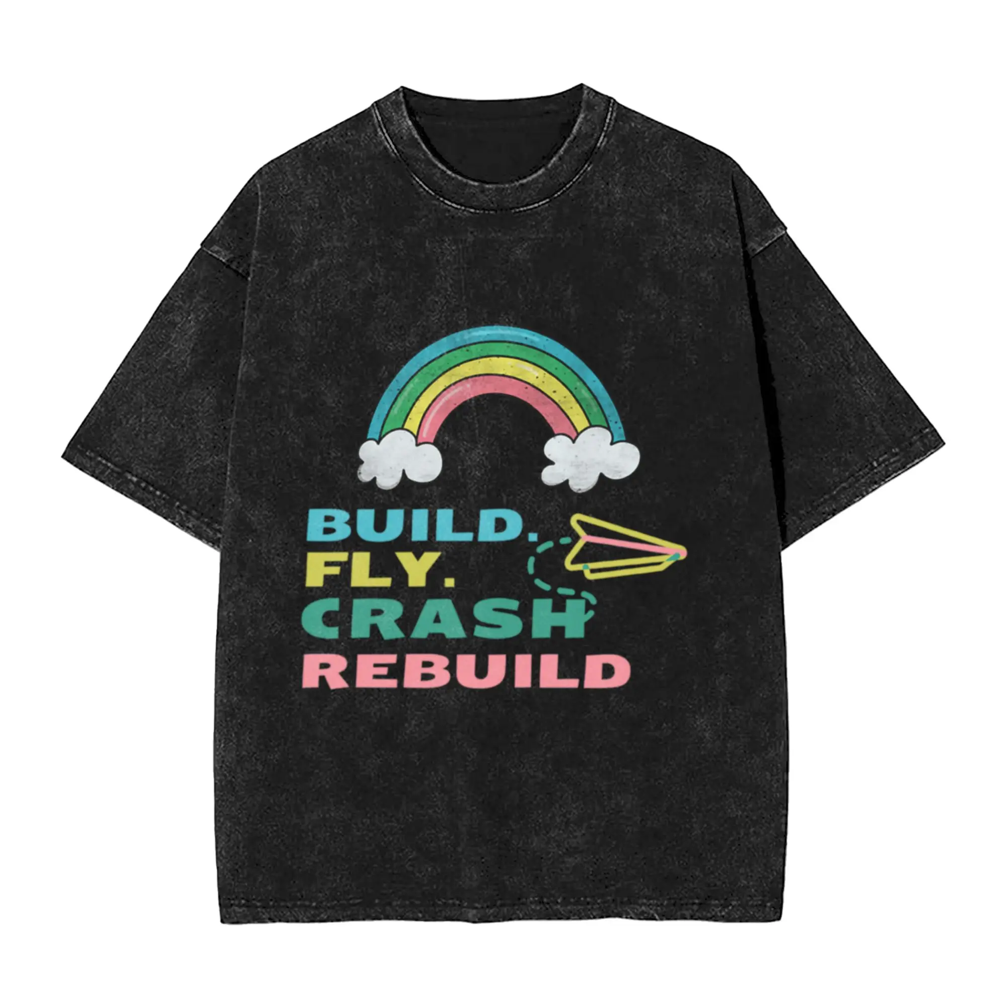 Build Fly Crash Rebuild Aeromodelling Idea  Areomodelling beautifu graphic A T-Shirt Oversized Short Sleeve Cotton Tees Tops
