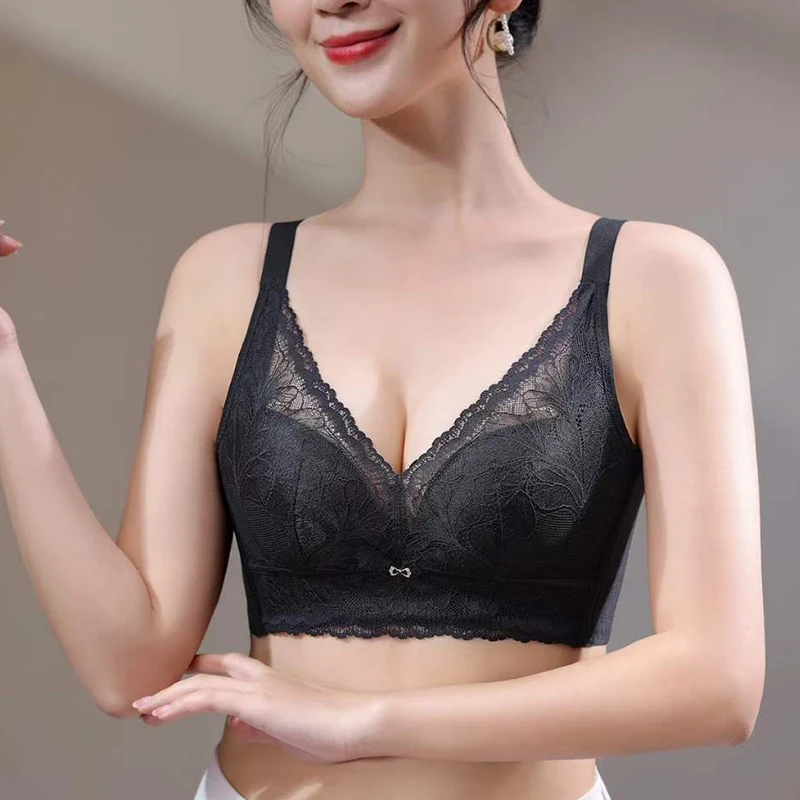 Adjustment Type Comfortable Women Bra No Steel Ring Absorb Sweat Underwear Gather Together Anti-Sag Lace Vest Bra Ventilate Bra