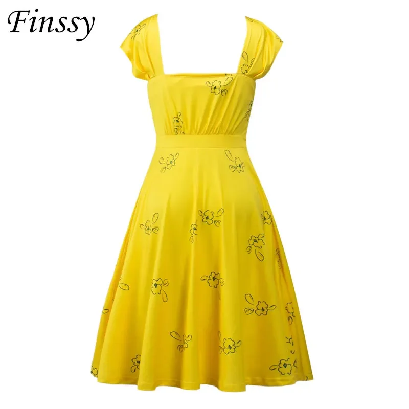 Don't Forget Movie La Land Hi-Res vestido amarillo de verano para mujer, disfraz de Cosplay de La Land, vestidos de fiesta