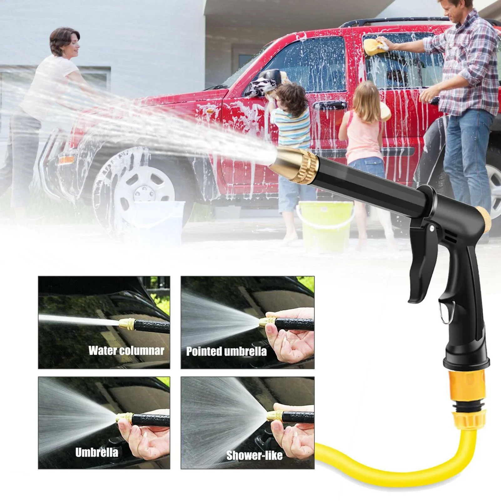 

Portable Power Washer Handheld 4-Spray Mode Cleaner Water Pressure Washer For Home For Truck Car Floor Wall Fence Window Lawn