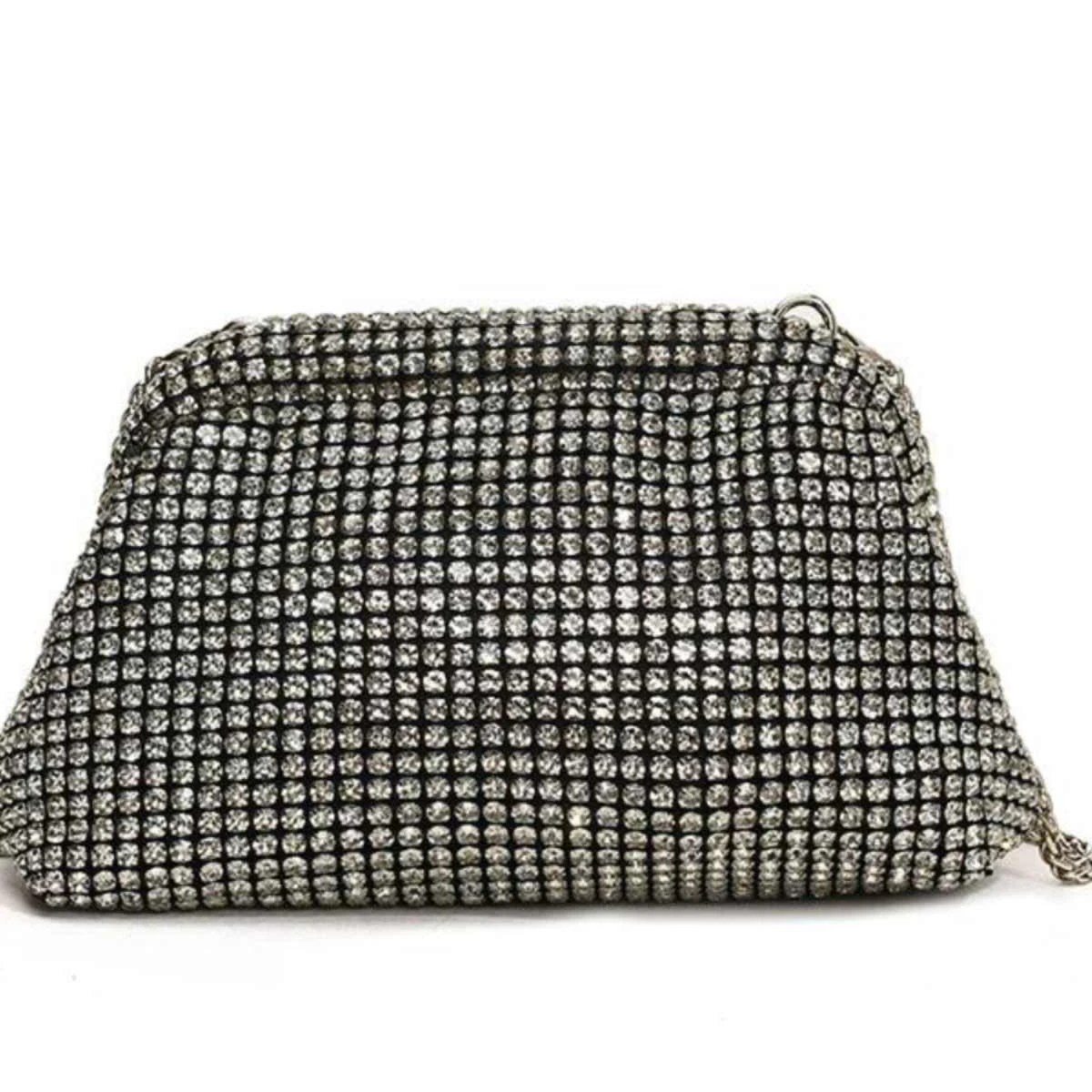 ساطع الماس كليب تصميم حقيبة الموضة Crossbody سلسلة حقيبة مطعمة كامل الماس مأدبة حقيبة 2025 جديد واحد الكتف حقيبة تحت الإبط