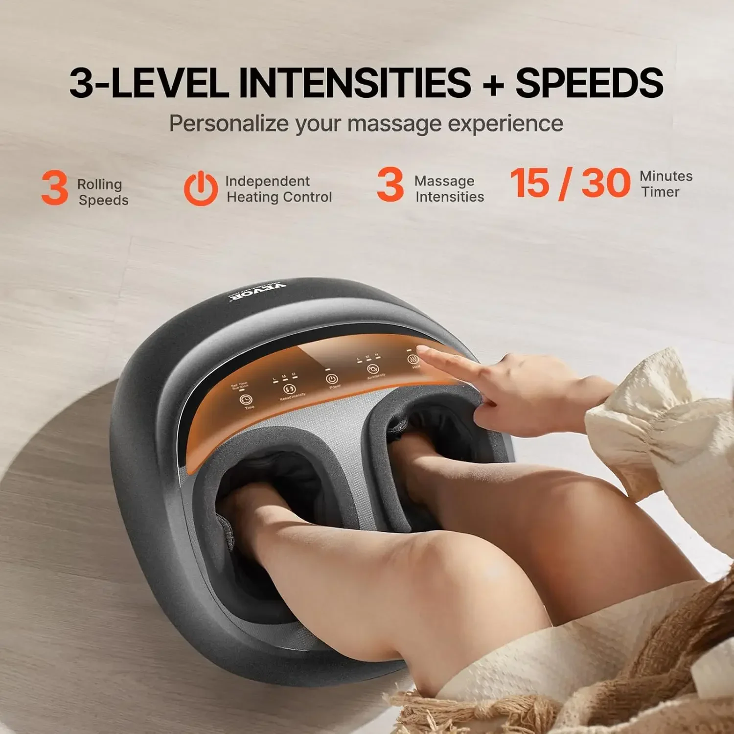 Foot Massager Machine with Heat, Deep-Kneading, Compression, and Shiatsu for Plantar Fasciitis, Neuropathy