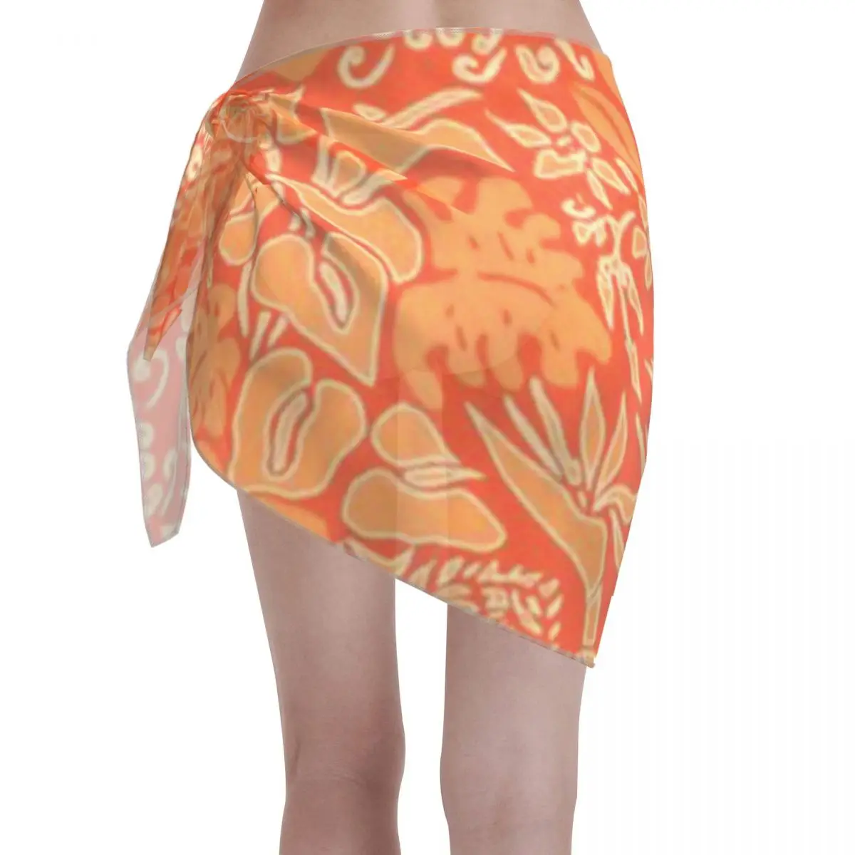 Promotion Kauai Morning Hawaiian Protea Floral - Papaya Women's Beach Wrap SkirtCoastal Cafe Visit Beach Pareo Wrap