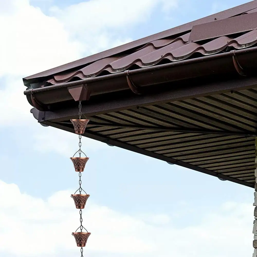 Copper Grid Rainwater Chain For Outdoor Use Functional And Decorative Rain Chain Garden Decoration Replacement For Downspou Y4F3