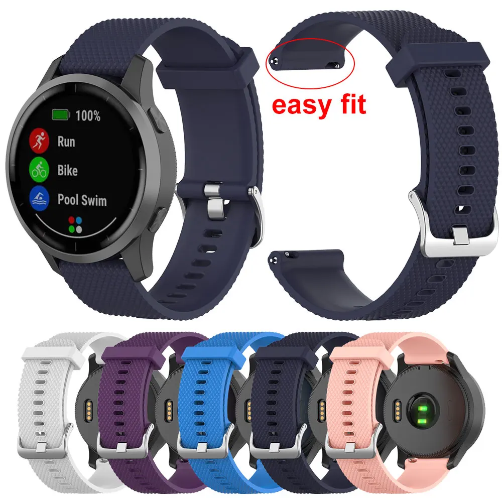

Спортивный силиконовый ремешок для Garmin Vivoactive 4 4S 3, ремешок для умных часов Venu Forerunner245 645, браслет Venu 18 мм, 20 мм, 22 мм