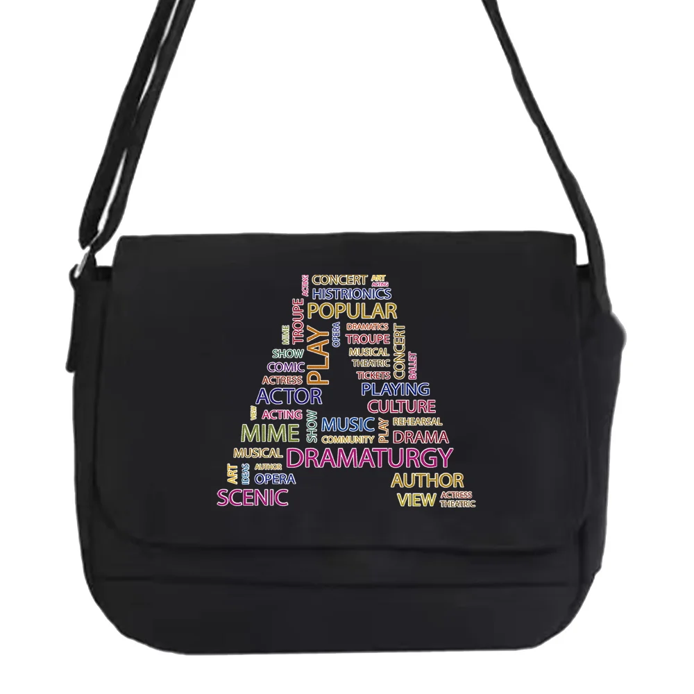 Bolsa de mensajero multifunción japonesa, estilo Harajuku juvenil, portátil, tendencia de moda, bolsos con patrón de texto de un solo hombro