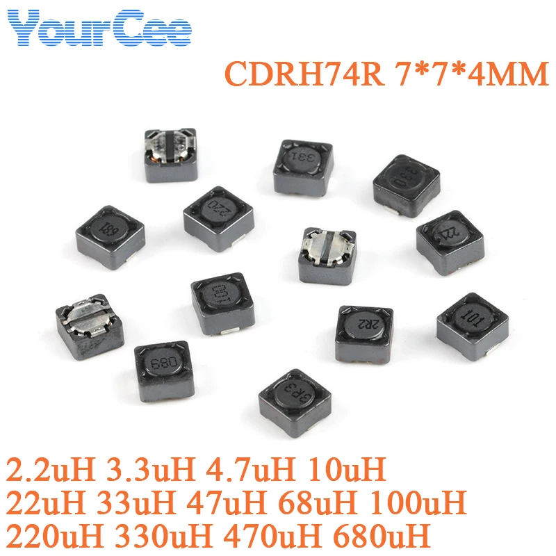 10pcs CDRH3D16 3D16 SMD Indutor Blindado Indutância de Potência 2.2uH 4.7uH 10uH 22uH 47uH 2R2 4R7 100 220 470 68uH CDRH74R CDRH4D28