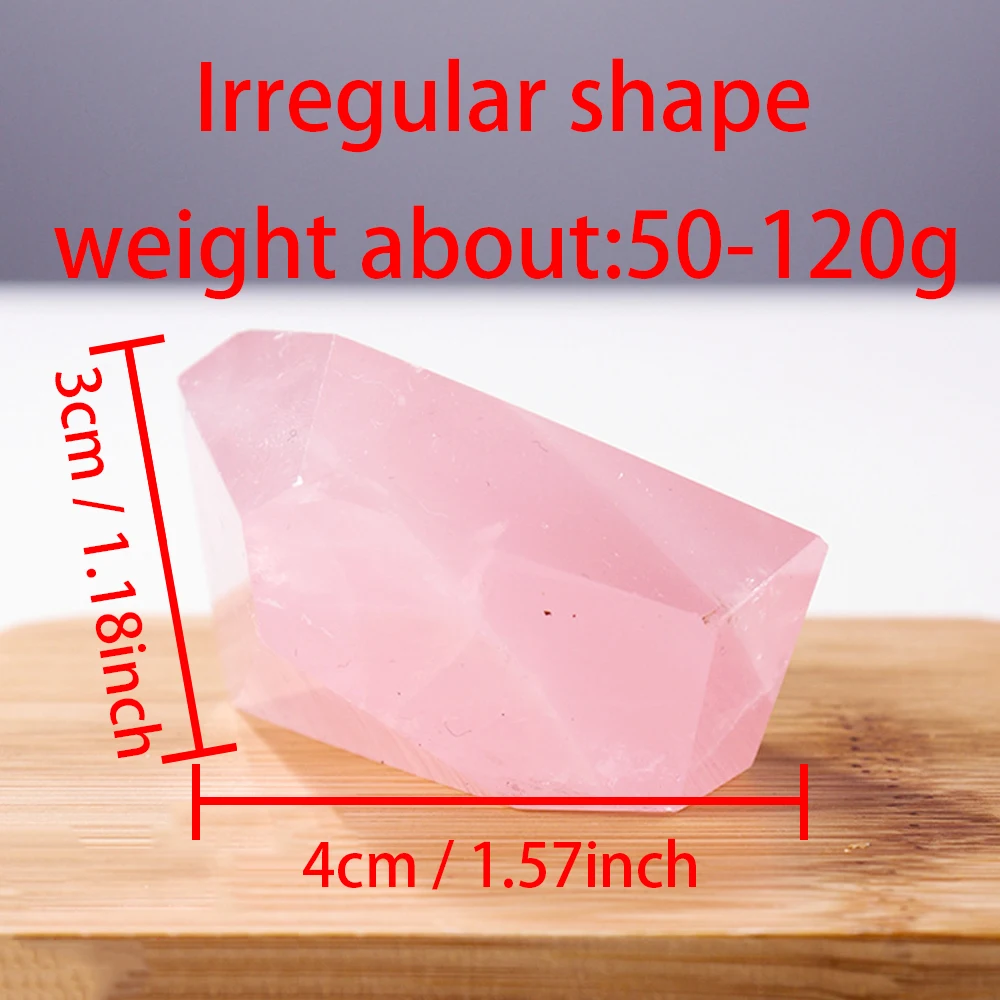 Natural Pink Crystal Geometric Crystal Original Stone Burnishing Shaped Polyhedral Rose Quartz Landscape Stone Home Decoration