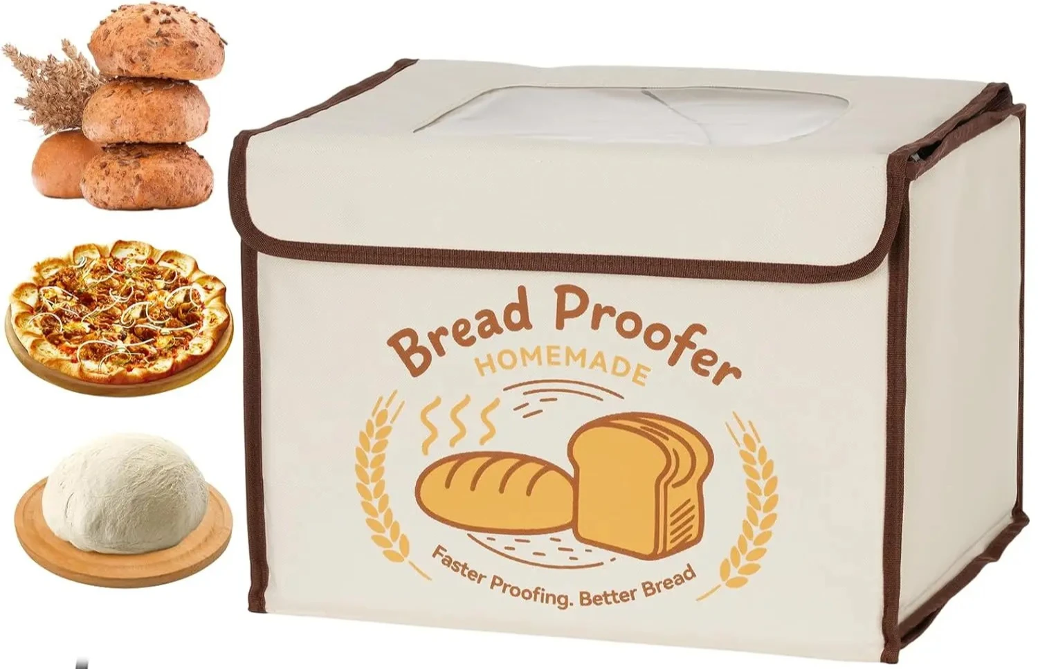 Factory Direct 2026 Folding Bread Proofing Box with Temp Control & Timer, Sourdough Proofer Box with Stainless Steel Rack