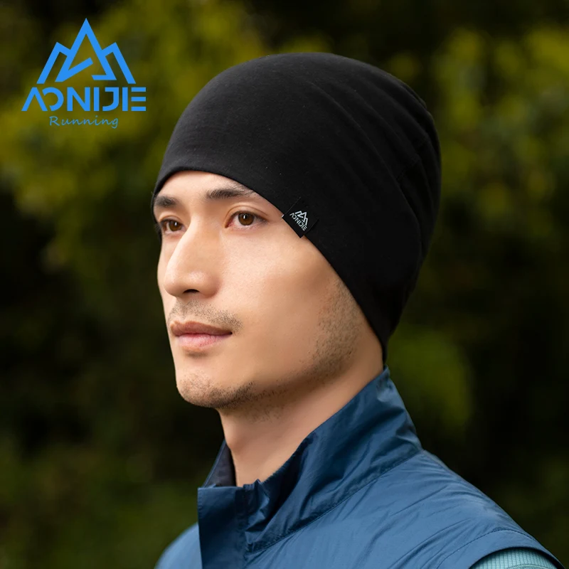 AONIJIE M38 Unisex Spring Sports Wool Knited Cap Outdoor Slouchy Cuffed Knit Beanie Hat Skull Cap For Jogging Marathon Travellin