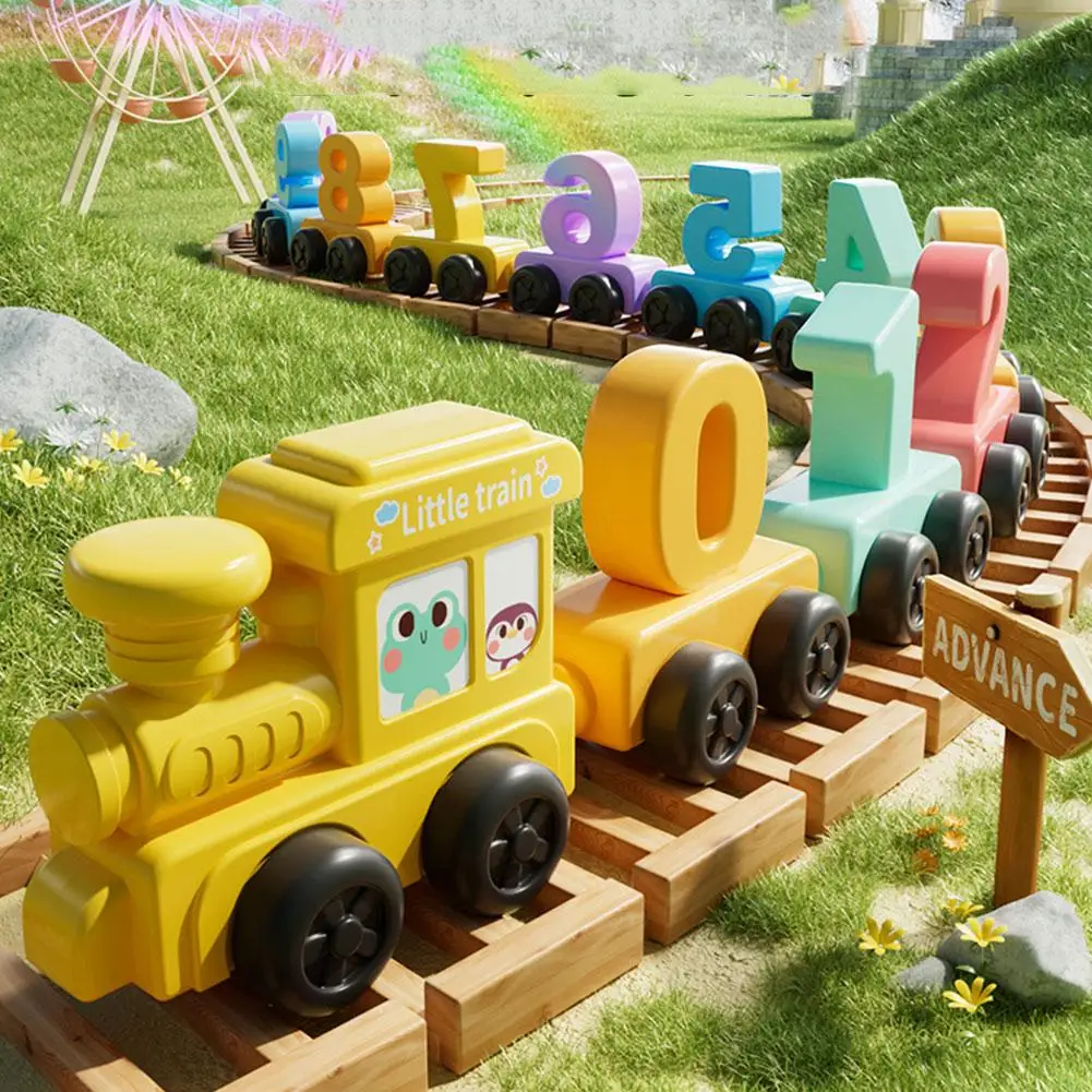 Montessori Educational Toy Train Set Wooden Magnetic Number Train Toys Early Cognition Learning Teaching Sets For Toddlers view 5