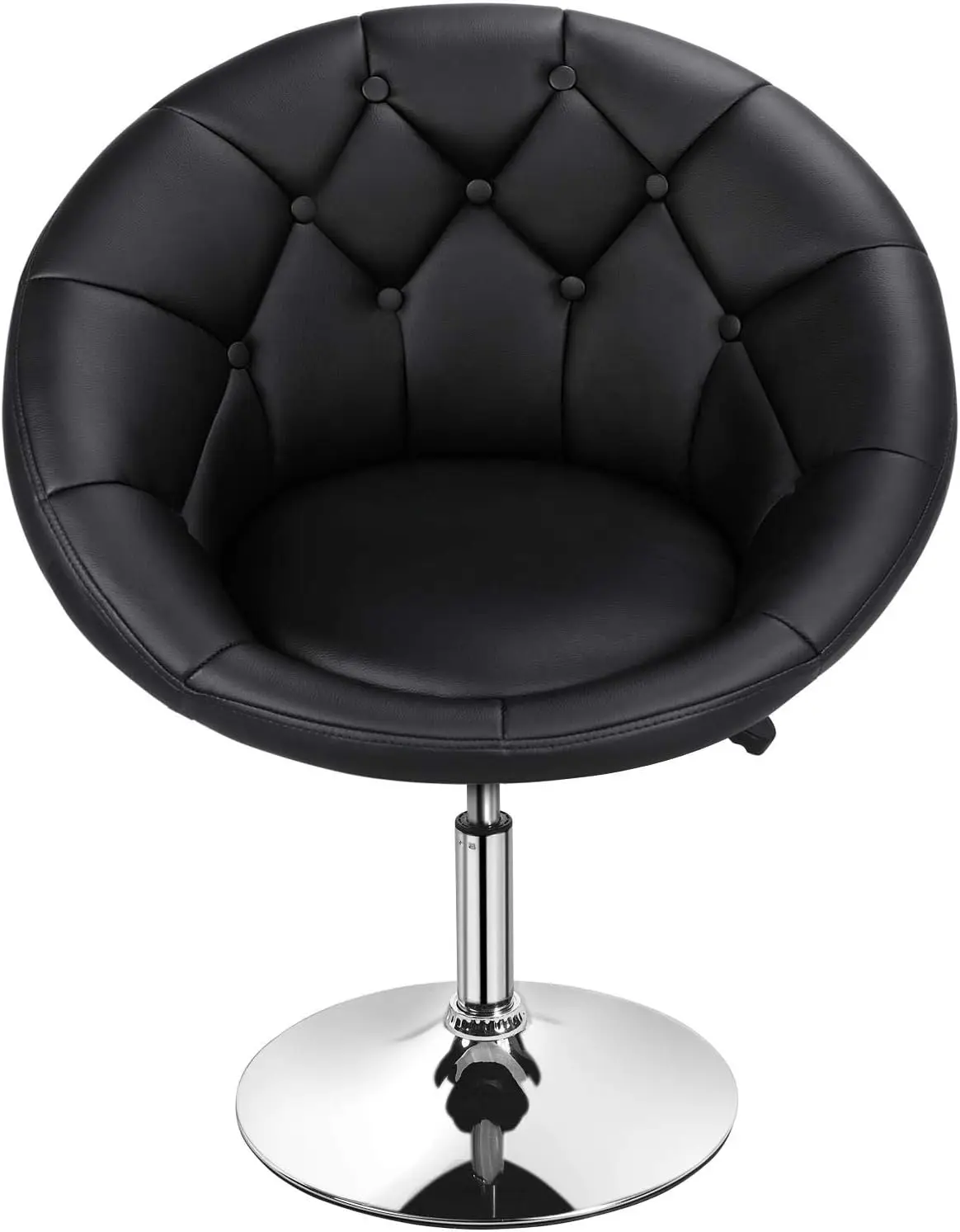 

Adjustable Swivel Leisure Chair, Vanity Chairs with Back Round Leather Chair Desk Chair with Wheels - Black Skirt set Fabric