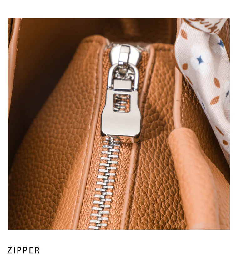 Aidrani Echtleder-Beuteltasche für Damen, Handtasche im Korbstil aus Rindsleder mit Litschi-Muster, vielseitige Umhängetasche für den Arbeitsweg – Detail 16