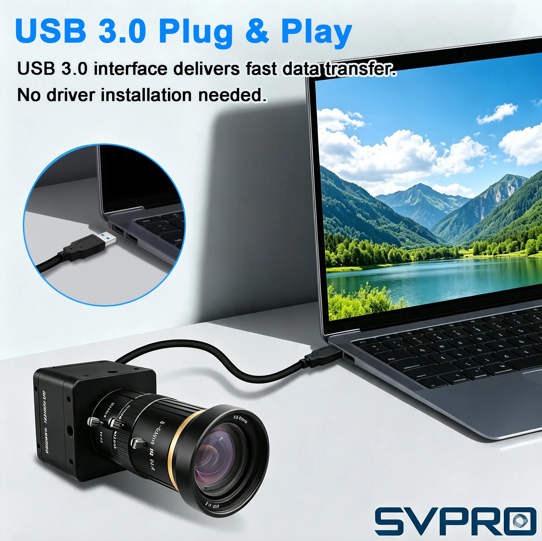AR0234 2.3MP Global Shutter USB 3.0 Webcam 1920x1200 120fps/ 720P 200fps High Speed Industrial UVC Camera with CS Varifocal Lens