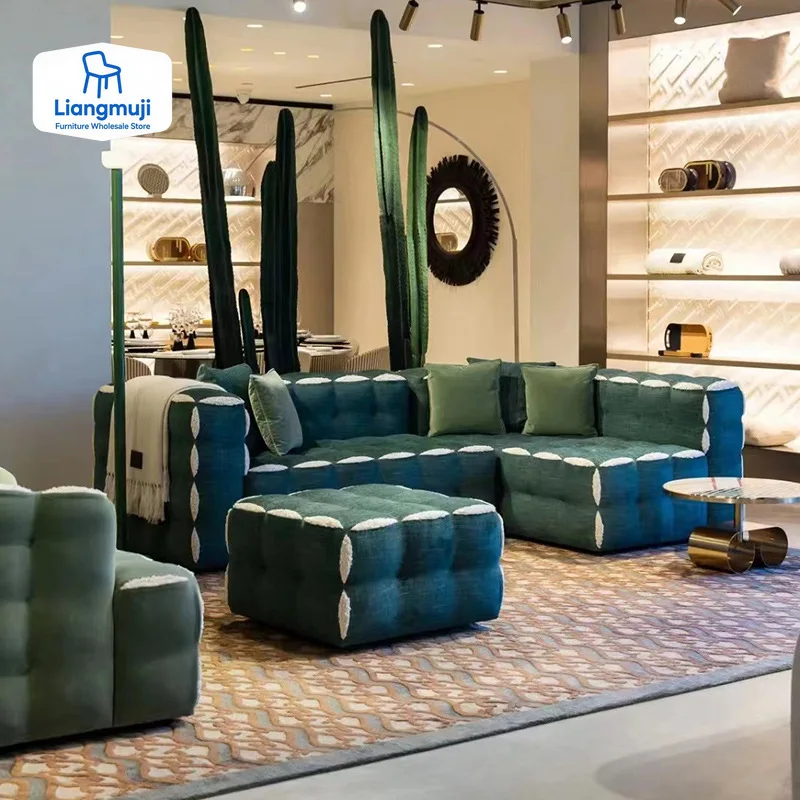 

Italian Minimalist Cream Living Room Sofas Module Leisure Combination Sofa Designer High Sense Muebles Entrance Hall Furniture