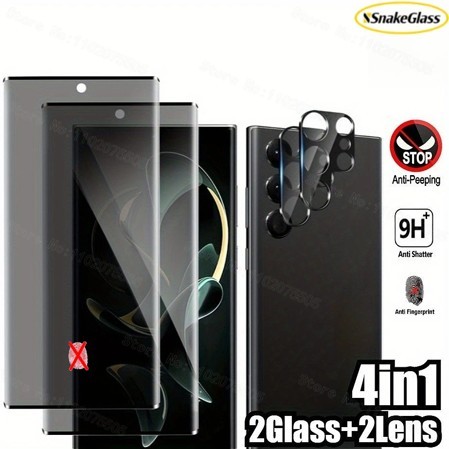 

For Samsung Galaxy S26 Ultra S26+ S21+ S22 Ultra S22+ S23 Ultra S25 Edge S21 S23 S24 S25 FE,Privacy Tempered Glass+Camera Film