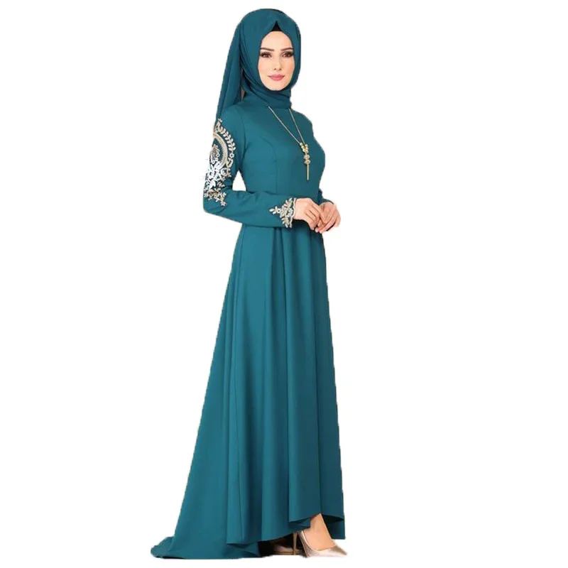 Fashion Muslim dress women abaya Ramadan party Dubai Turkey Middle East Ramadan irregular Islamic prayer clothing S-5XL bs296