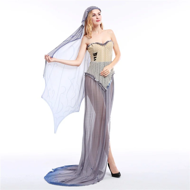 로우인 코스프레 좀비 신부 카운트 및 주연 엠리 의상 여성 전통 중국 의상 무대 의상...