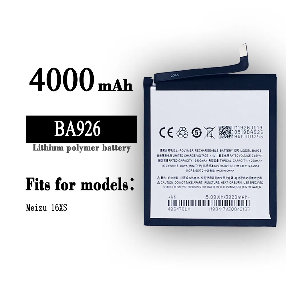 Internal Replacement New Battery For Meizu 16XS BA926 4000mAh High Quality
