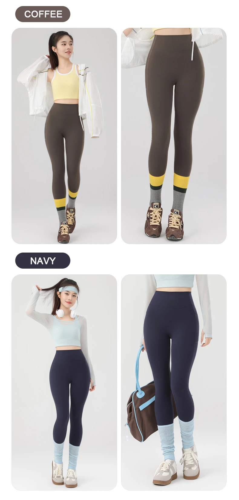 BIVIGAOS Spring Autumn Reflective Strip Side Pocket Yoga Leggings Women High Waist Hip Lift Sports Fitness Sharkskin Leggings