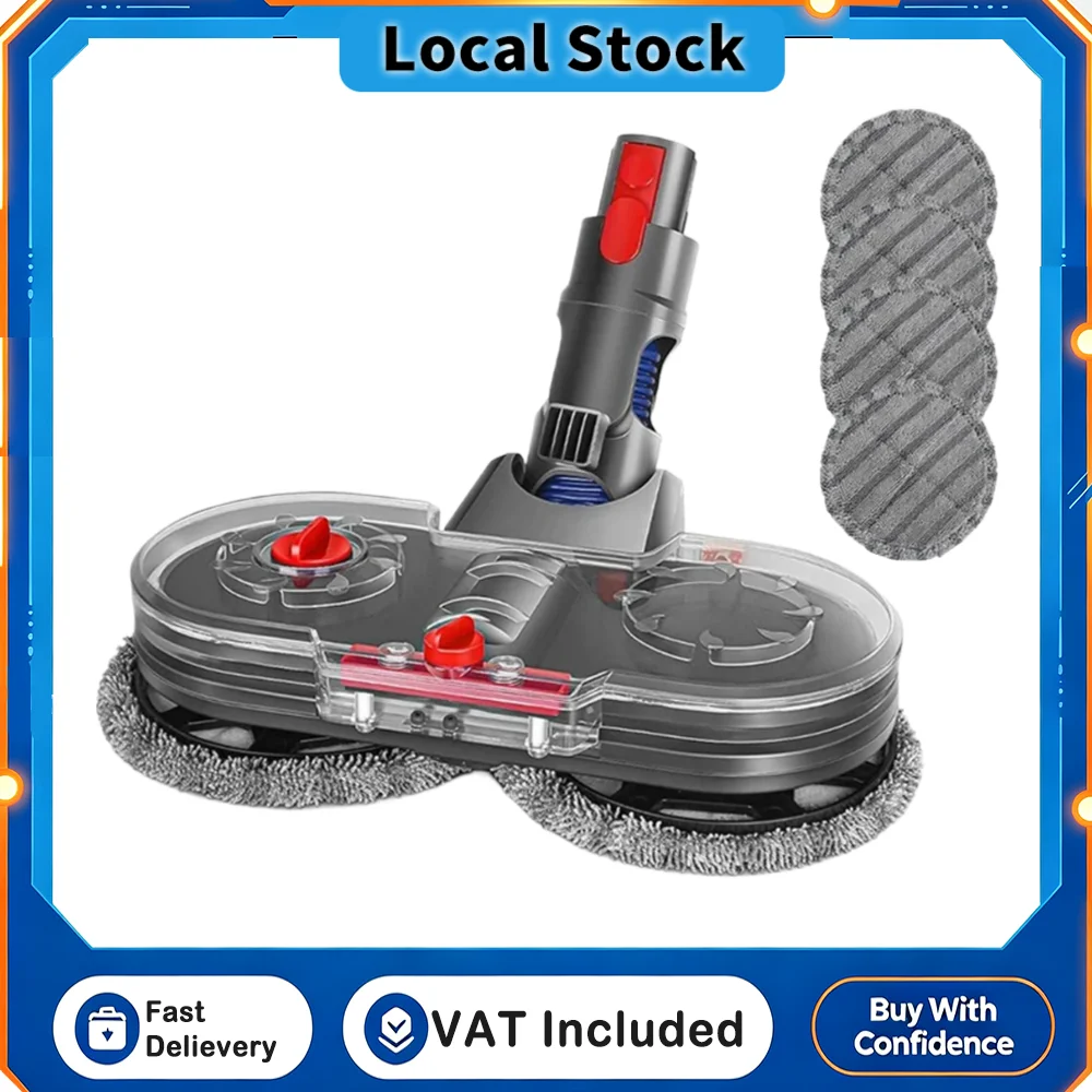 Image of Elektrischer Wischkopf für Dyson V7 V8 V10 V11 V15 Staubsauger, abnehmbarer Wassertank, 6 wiederverwendbare Pads