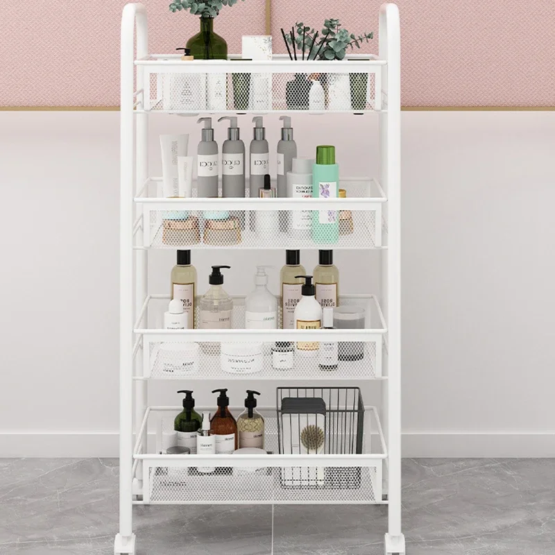 Wheeled Trolley Cosmetics Salon Hair Equipment Acrylic Luxury Furniture Styling Station Hairdressing Trolleys Beauty Foldable