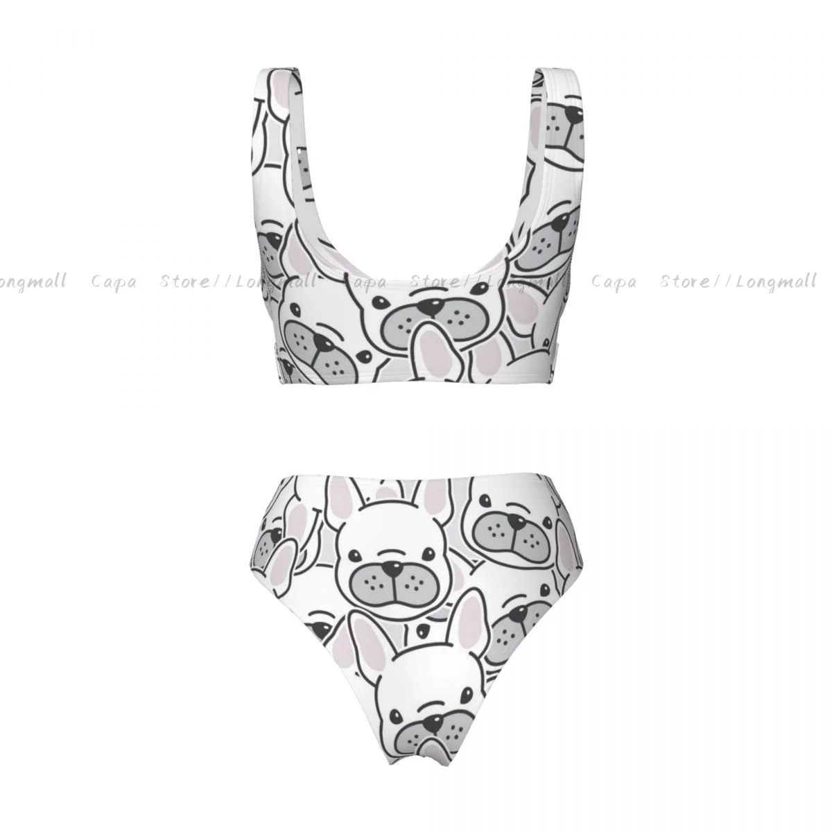 Sexy Bikini Set Französisch Bulldogge Welpen Gesicht Hund Kopf Muster Bademode Frauen Zwei Stücke Badeanzug Bademode Weibliche Badeanzüge
