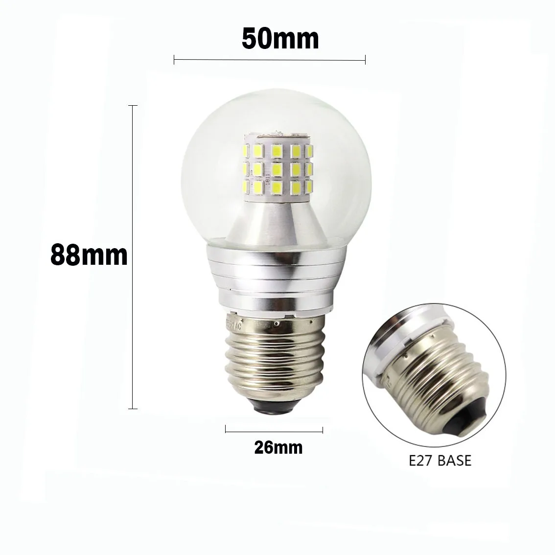 Midcars G50 5w Led Lamp Light 220v For Home Bulbs 12v Lamps Lights E27 Spotlights 24v Pack of 2