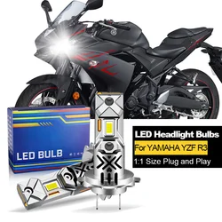 1/2Pc Canbus For YAMAHA YZF R3 2014 2015 2016 2017 2018 LED Motorcycle Headlight High/Low H7 12V 20000LM 60W White Plug-and-Play