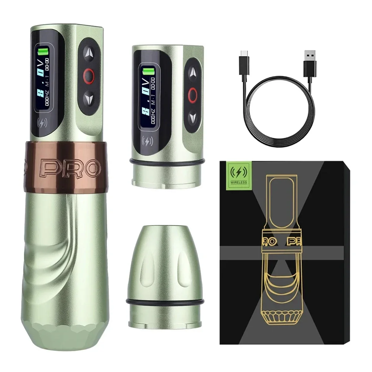 

Professional MAX PRO Wireless Tattoo Pen Brushless Motor With Two 2000 mAh LED Display Batteries Permanent Makeup Tattoo Gun